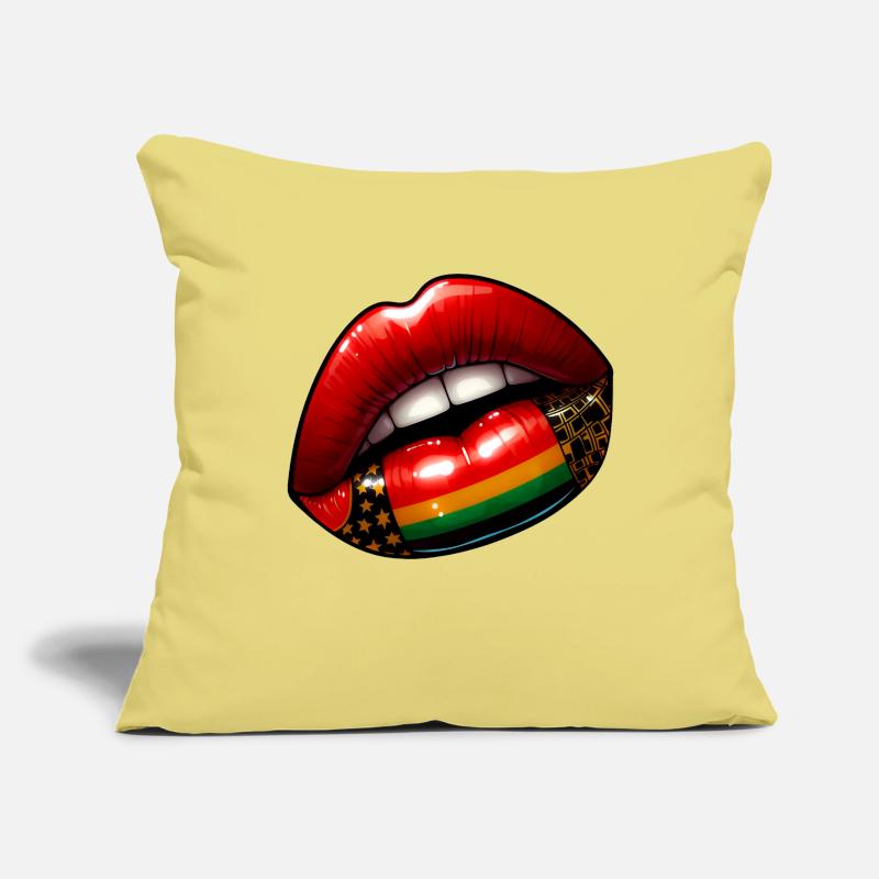 Baiser d'Élégance, Lèvres Rouges Housse de coussin décorative 45 x 45 cm