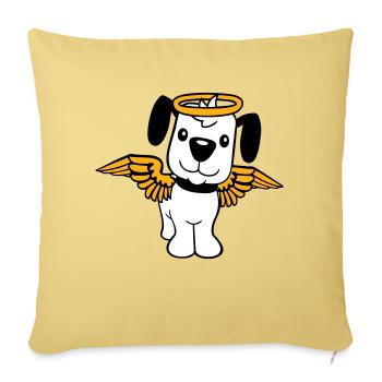 Chien Ange Halo Ailes Ange Ciel - Housse de coussin décorative 45 x 45 cm - jaune délavé - Devant
