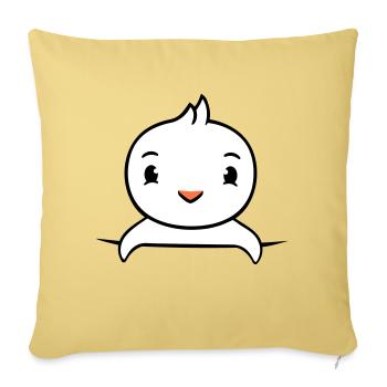 Ente Hemdtasche Tasche unterwegs hinter Zaun süß - Sofakissenbezug 45 x 45 cm - Hellgelb - Vorne