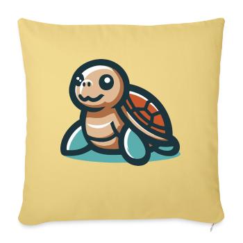 Lächelnde Schildkröte - Sofakissenbezug 45 x 45 cm - Hellgelb - Vorne