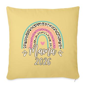 Mama 2026 Mami werden Ankündigung Schwangerschaft - Sofakissenbezug 45 x 45 cm - Hellgelb - Vorne