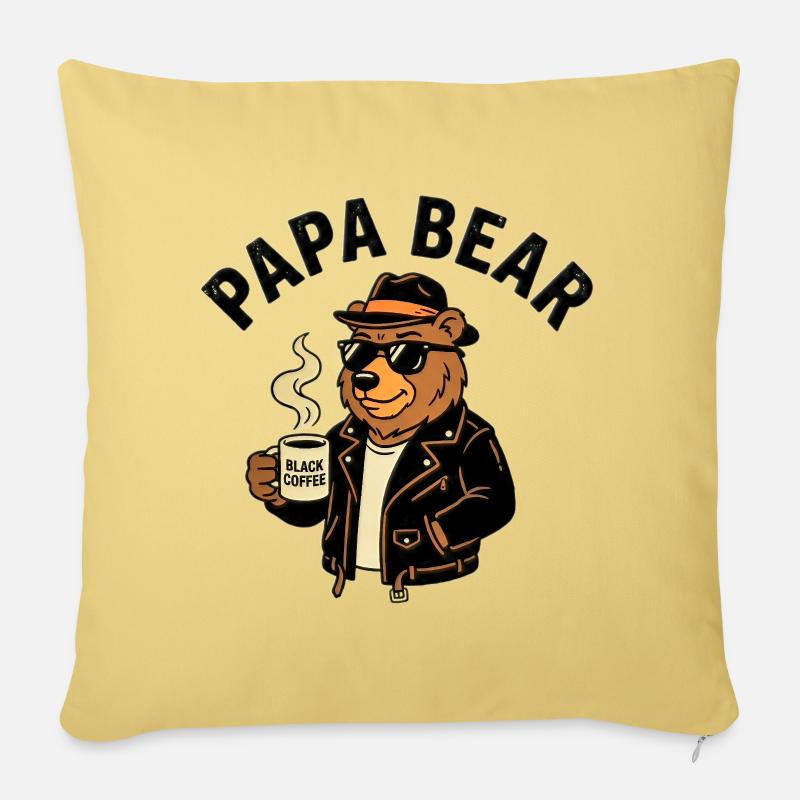 Papa Bear Kaffee-Rebellin - Sofakissenbezug 45 x 45 cm - Hellgelb