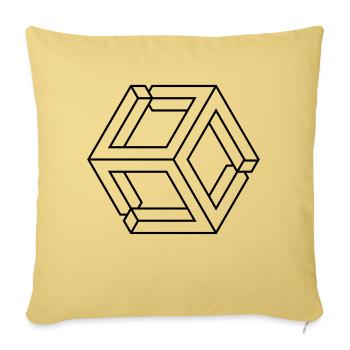 Impossible Figures 81A - Sofa pillowcase 17,3'' x 17,3'' (45 x 45 cm) - washed yellow - Front