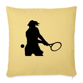 Tennis - Housse de coussin décorative 45 x 45 cm - jaune délavé - Devant