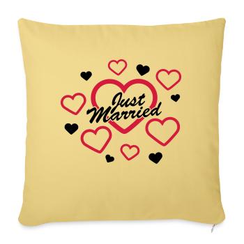 Just Married Design - Housse de coussin décorative 45 x 45 cm - jaune délavé - Devant