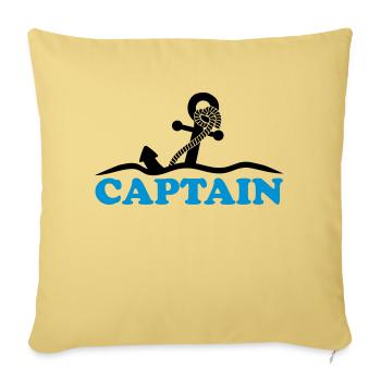 Ancre sous l'eau vagues capitaine conception - Housse de coussin décorative 45 x 45 cm - jaune délavé - Devant