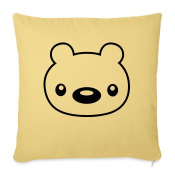 bear teddy face head - Sofa pillowcase 17,3'' x 17,3'' (45 x 45 cm) - washed yellow - Front