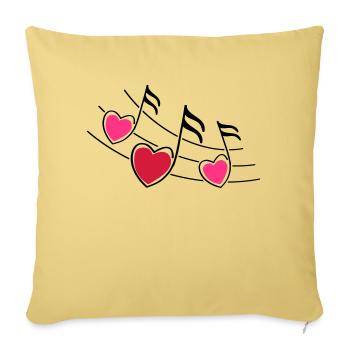 music notes hearts - Sofakissenbezug 45 x 45 cm - Hellgelb - Vorne
