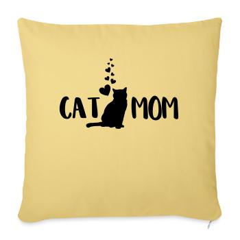 cat mom hearts - Sofakissenbezug 45 x 45 cm - Hellgelb - Vorne