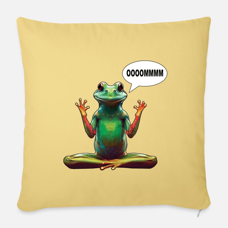 Yoga frog - Sofakissenbezug 45 x 45 cm - Hellgelb