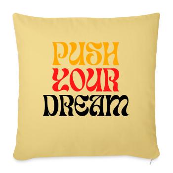 POUSSEZ votre rêve - Housse de coussin décorative 45 x 45 cm - jaune délavé - Devant