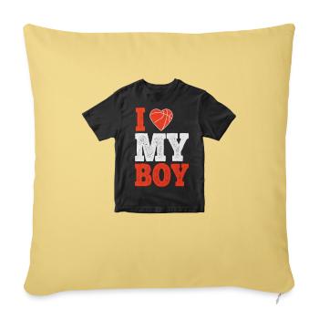 I love my boy - Housse de coussin décorative 45 x 45 cm - jaune délavé - Devant