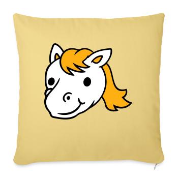Pferd Süß Pony Fohlen Lange Haare Niedlich Comic - Sofakissenbezug 45 x 45 cm - Hellgelb - Vorne