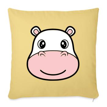 Nilpferd Kopf Gesicht Maske Lächeln - Sofakissenbezug 45 x 45 cm - Hellgelb - Vorne