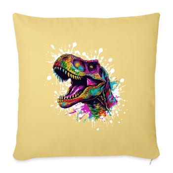 Colorful Dino Splatter - Sofa pillowcase 17,3'' x 17,3'' (45 x 45 cm) - washed yellow - Front