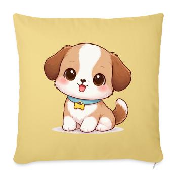 Dog Cute Comic - Sofa pillowcase 17,3'' x 17,3'' (45 x 45 cm) - washed yellow - Front
