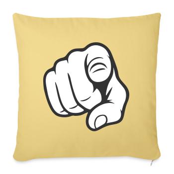 Pointer du doigt Tu gesticules Design d’autocollants - Housse de coussin décorative 45 x 45 cm - jaune délavé - Devant