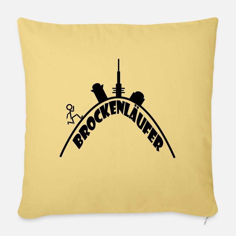 Course Brocken - Housse de coussin décorative 45 x 45 cm - jaune délavé
