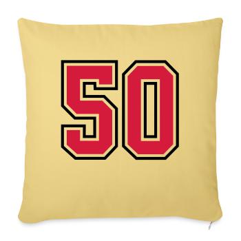 50 sports jersey football number - Sofa pillowcase 17,3'' x 17,3'' (45 x 45 cm) - washed yellow - Front