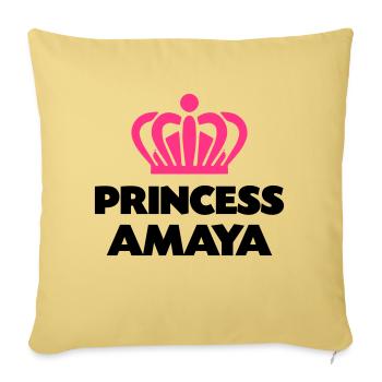 Princess amaya name thing crown - Sofa pillowcase 17,3'' x 17,3'' (45 x 45 cm) - washed yellow - Front