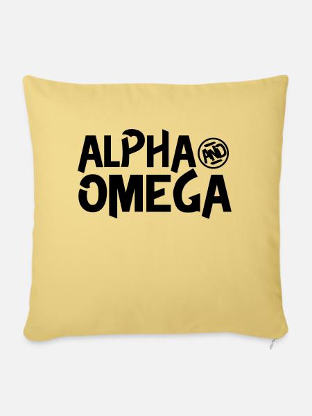 Alpha und Omega - Sofakissenbezug 45 x 45 cm - Hellgelb