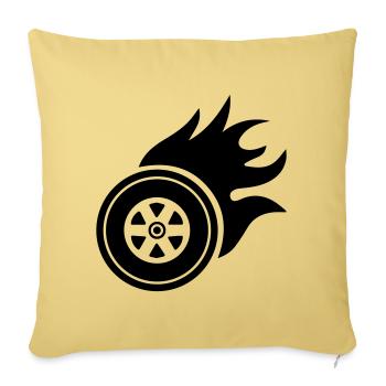 Tires fire - Sofa pillowcase 17,3'' x 17,3'' (45 x 45 cm) - washed yellow - Front