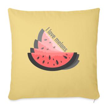 I love melons - Sofa pillowcase 17,3'' x 17,3'' (45 x 45 cm) - washed yellow - Front