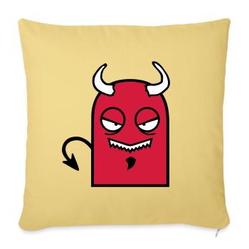 Kleiner Teufel (Comic Figur) - Sofakissenbezug 45 x 45 cm - Hellgelb - Vorne
