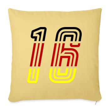 16 Symbole numérique Allemagne - Housse de coussin décorative 45 x 45 cm - jaune délavé - Devant