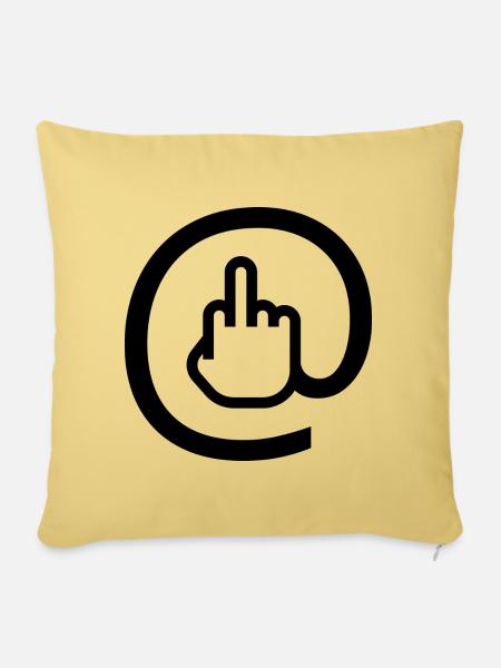 Mittelfinger / Stinkefinger für Nerds (schwarz) - Sofakissenbezug 45 x 45 cm - Hellgelb