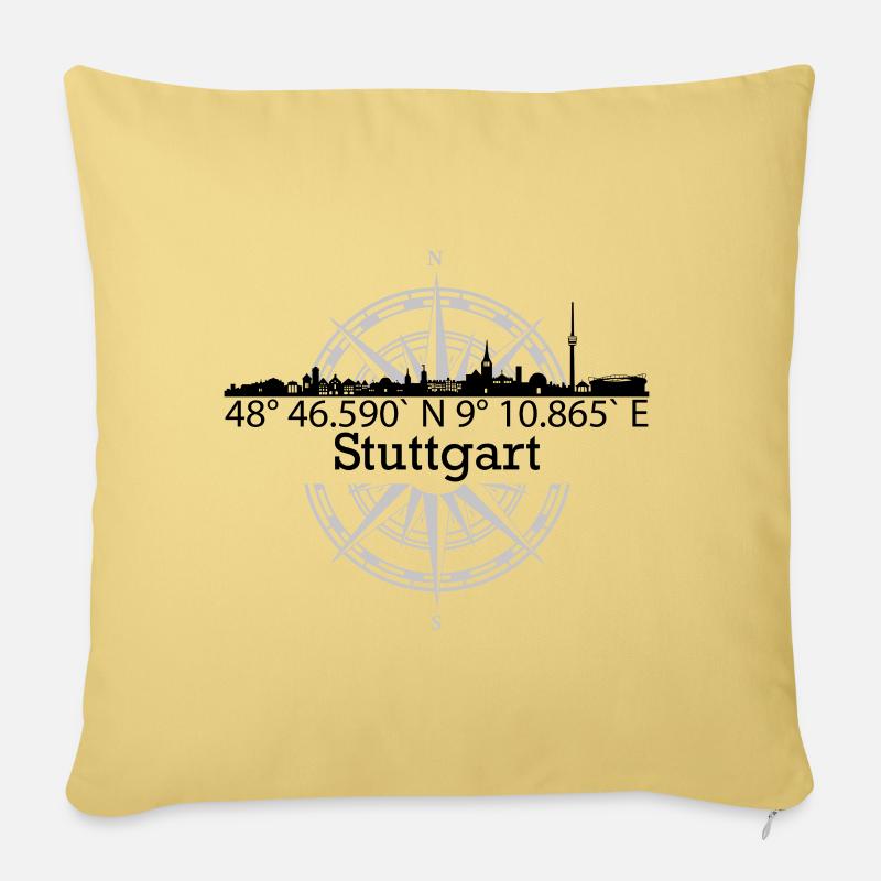 Skyline Stuttgart - Sofakissenbezug 45 x 45 cm - Hellgelb