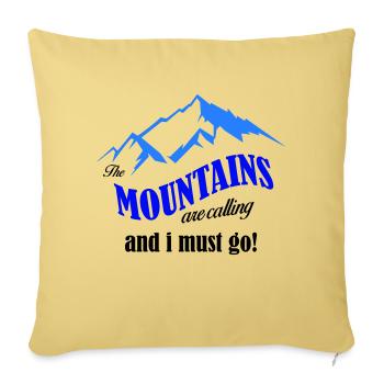 Les montagnes appellent la copie - Housse de coussin décorative 45 x 45 cm - jaune délavé - Devant