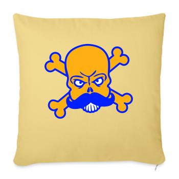 Mr Sir Mr Beard Skull Skull Bone Skeleton - Sofa pillowcase 17,3'' x 17,3'' (45 x 45 cm) - washed yellow - Front