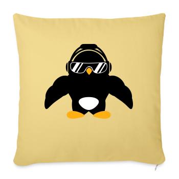Penguin Bodybuilder Lunettes de soleil Casque Muscles - Housse de coussin décorative 45 x 45 cm - jaune délavé - Devant
