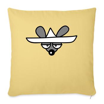 Souris Grand Chapeau Sombrero Triste Fatigué Ennuyé - Housse de coussin décorative 45 x 45 cm - jaune délavé - Devant