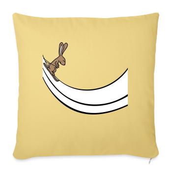 Bunny Ski Bunny Rampe de saut à ski Ski Neige - Housse de coussin décorative 45 x 45 cm - jaune délavé - Devant