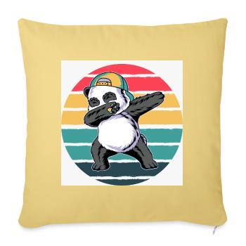 Retro-Panda - Sofakissenbezug 45 x 45 cm - Hellgelb - Vorne