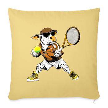 Kühe Tennis - Sofakissenbezug 45 x 45 cm - Hellgelb - Vorne