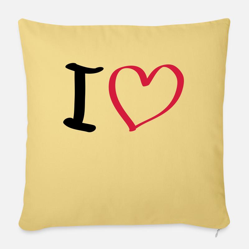 i love - Sofakissenbezug 45 x 45 cm - Hellgelb