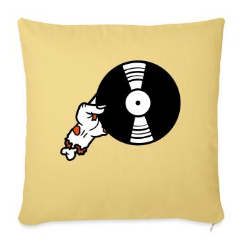 dj vinyl platte club music hang up disco party fe - Sofa pillowcase 17,3'' x 17,3'' (45 x 45 cm) - washed yellow - Front