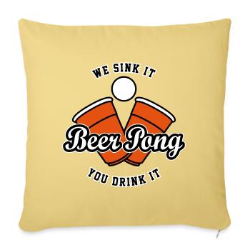 Beer Pong Logo IV - Sofa pillowcase 17,3'' x 17,3'' (45 x 45 cm) - washed yellow - Front