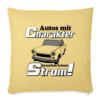  , DDR Kult , Strom und Charakter (25) - Sofakissenbezug 45 x 45 cm - Hellgelb - Vorne