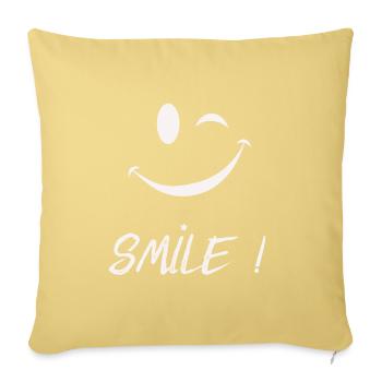 Smile - Sofa pillowcase 17,3'' x 17,3'' (45 x 45 cm) - washed yellow - Front