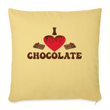 J’adore le chocolat - Housse de coussin décorative 45 x 45 cm - jaune délavé - Devant