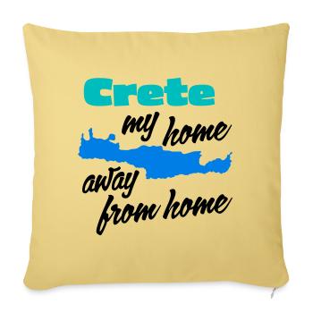 Crete – my home away from home - Sofa pillowcase 17,3'' x 17,3'' (45 x 45 cm) - washed yellow - Front
