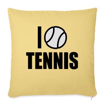 I love Tennis - Sofa pillowcase 17,3'' x 17,3'' (45 x 45 cm) - washed yellow - Front