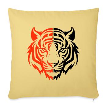 Tiger Head - Sofa pillowcase 17,3'' x 17,3'' (45 x 45 cm) - washed yellow - Front