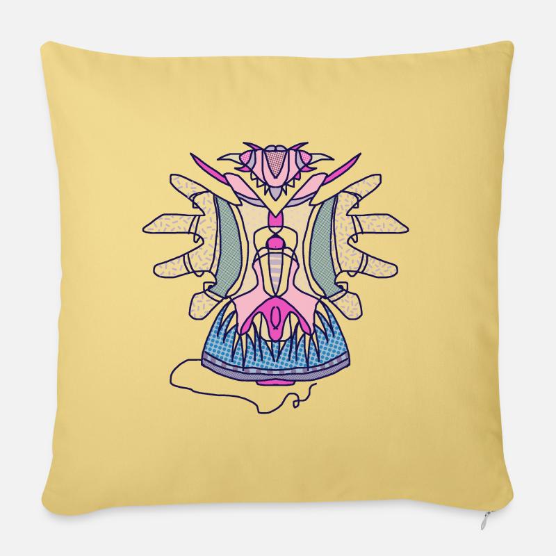 Tattoo "Strickliesel" - Sofakissenbezug 45 x 45 cm - Hellgelb