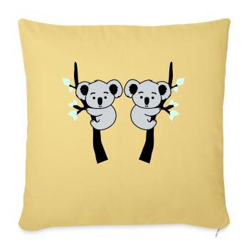 Koala Bear Comic Tree 2 - Sofa pillowcase 17,3'' x 17,3'' (45 x 45 cm) - washed yellow - Front