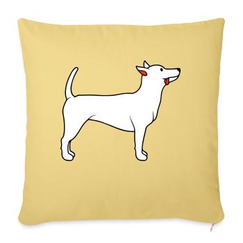 Cher chien tire la langue joyeusement - Housse de coussin décorative 45 x 45 cm - jaune délavé - Devant